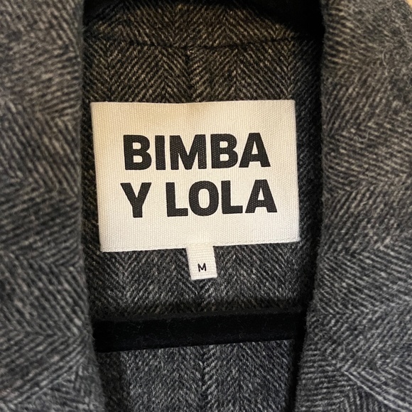 Bimba Y Lola Sleveless Coat Medium Women's Wool Blend Deep Pockets Stylish - Picture 2 of 6